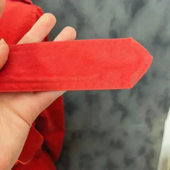 Banana Republic Red Trench Coat Jacket Size M - Picture 10 of 11